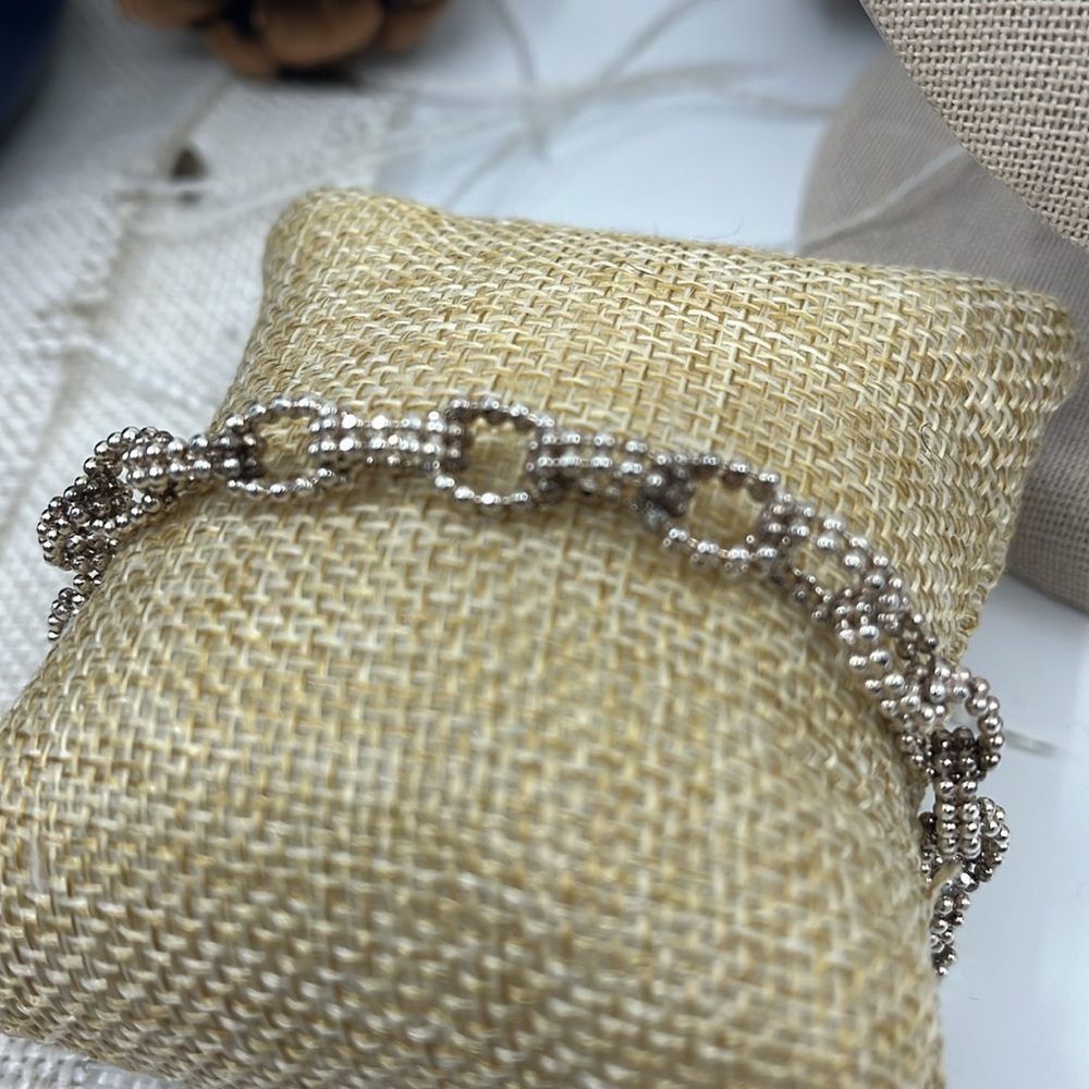 Vintage Sterling Silver Bead Bracelet Made in Guatemala 1990s - Picture 1 of 8